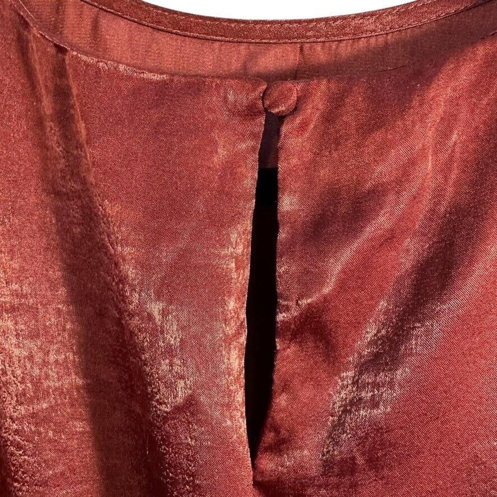 Umgee Long Maxi Satin Dress Womens S Burgundy Whimsigoth Ethereal Fairy Grunge - Picture 9 of 12